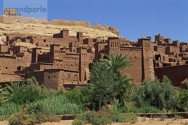 Ait Benhaddou  Ksour mit vielen Kasbahs  UNESCO-Weltkulturerbe  in der Nähe von Ouarzazate  Marokko  Nordafrika  Afrika