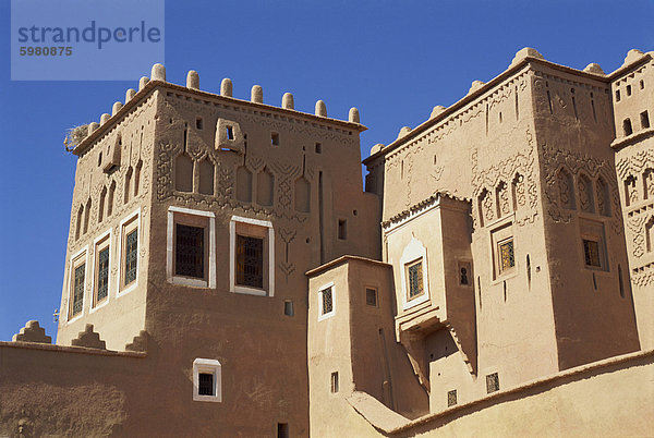 Aussenansicht der Taourirt Kasbah  Ouarzazate  Marokko  Nordafrika  Afrika