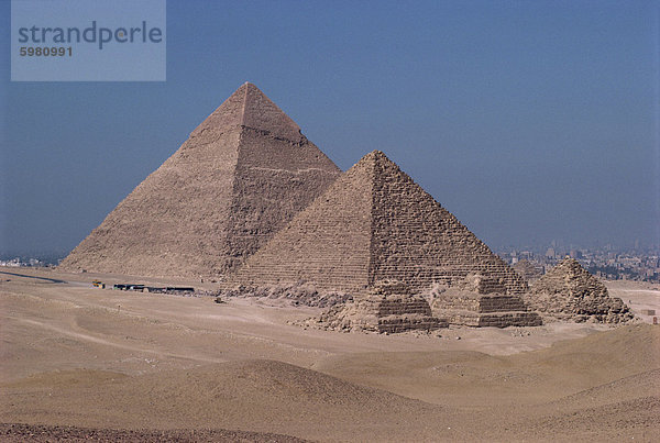 Die Pyramiden von Gizeh  UNESCO Weltkulturerbe  Kairo  Ägypten  Nordafrika  Afrika