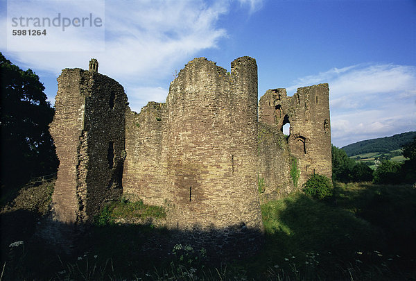 Grosmont  ruiniert 13. Jahrhundert Schloss  Grosmont  Monmouthshire  Wales  Vereinigtes Königreich  Europa