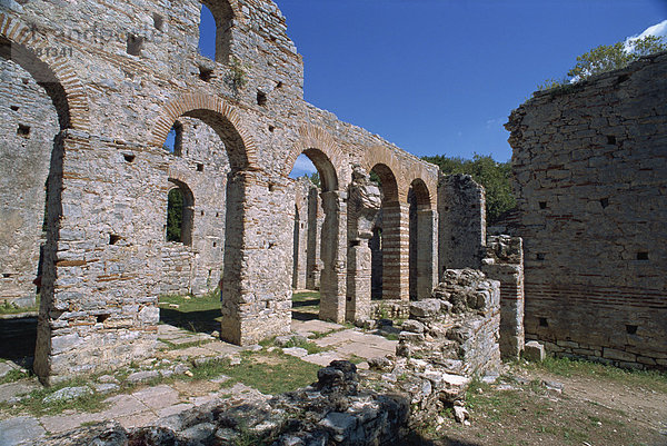 Frühchristliche Basilika in Ausgrabungsstätte  Butrinti  UNESCO World Heritage Site  Albanien  Europa