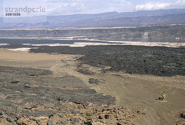 Laven Ardoukoba Vulkan im Rift Valley 152 Metern unter dem Meeresspiegel  Afar-Dreieck  Dschibuti  Afrika