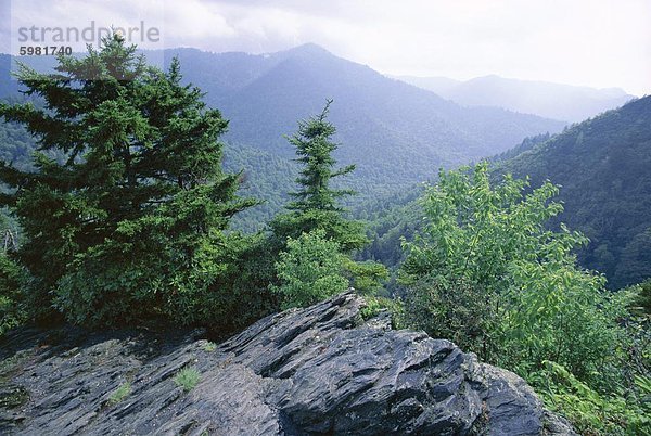 Blick von der Alaun Cave Bluffs Trail in Great Smoky Mountains National Park  UNESCO Weltkulturerbe  Tennessee  Vereinigte Staaten von Amerika (U.S.A.)  Nordamerika