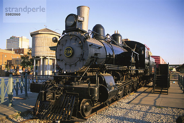 Lokomotive  Haymarket District  Lincoln  Nebraska  Vereinigte Staaten von Amerika  Nordamerika