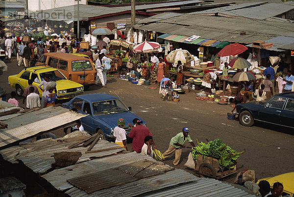 Zentralmarkt  Limbe  westlichen Kamerun  Westafrika  Afrika