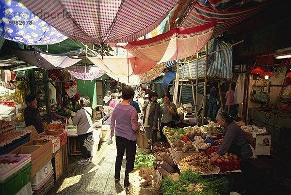 Straßenmarkt  Hong Kong Island  Hongkong  China  Asien