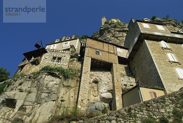 Rocamadour  mittelalterliches Dorf und Ort der Pilgerfahrt  Dordogne  Midi-Pyrenees  Frankreich  Europa