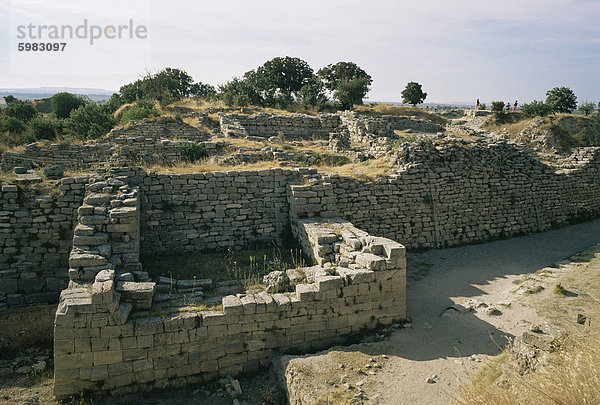 Antike Ruinen  Troy  UNESCO Weltkulturerbe  Anatolien  Türkei  Kleinasien  Eurasien