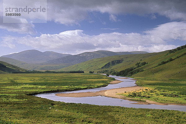 Strath More-Tal  nahe Loch Hope  Sutherland  Hochlandregion  Schottland  Vereinigtes Königreich  Europa