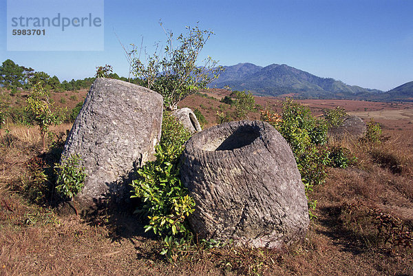 Die 2000 Jahre alte Plain von Gläsern  Provinz Xieng Khuang Phonsavan  Laos  Indochina  Südostasien  Asien