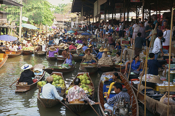 Schwimmender Markt  Thailand  Südostasien  Asien