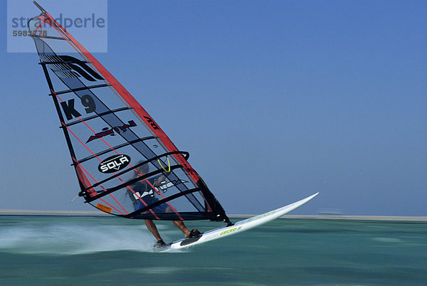 Windsurfen bei Geschwindigkeit  Rotes Meer  Ägypten  Nordafrika  Afrika