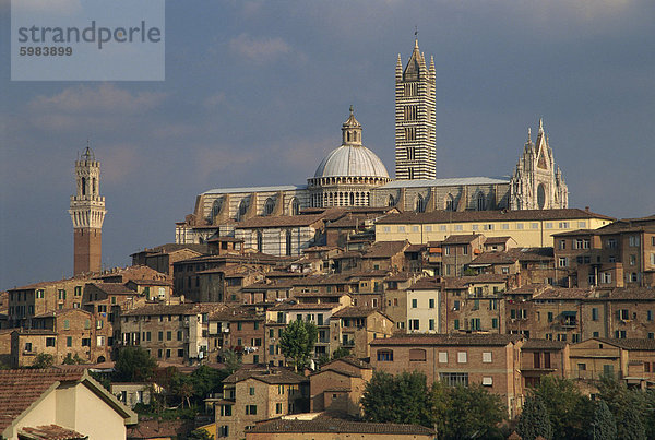 Die Skyline von Siena  Toskana  Italien  Europa