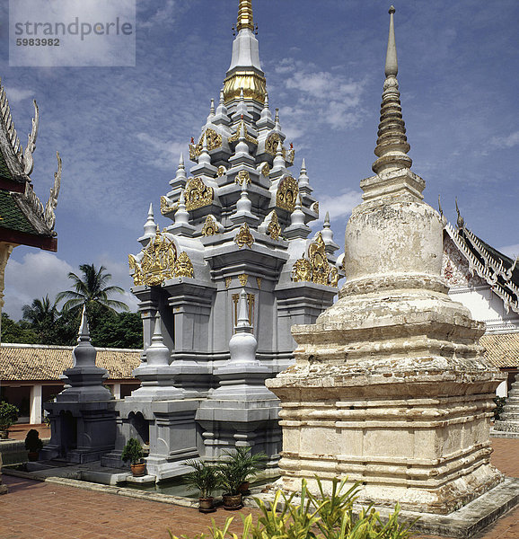 Wat Mahathat in Chaiya  Thailand  Südostasien  Asien