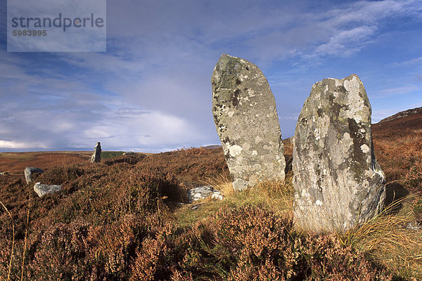 Steinkreis Pobull Fhinn  North Uist  Äußere Hebriden  Schottland  Vereinigtes Königreich  Europa