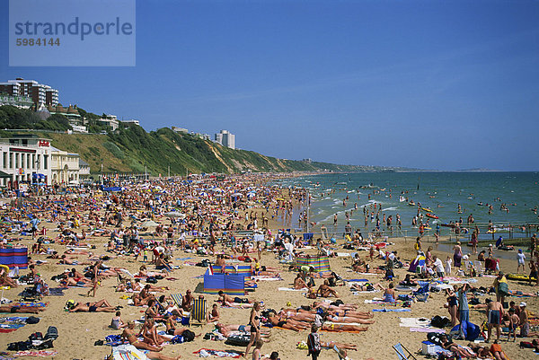 Der Strand von Bournemouth  Dorset  England  Vereinigtes Königreich  Europa
