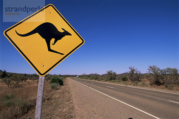 Känguru-Straße Zeichen  Flinders Range  South Australia  Australien  Pazifik