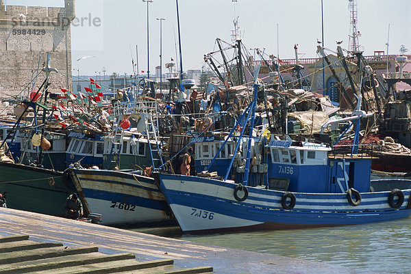 Angeln Boote  Essaouira  Marokko  Nordafrika  Afrika