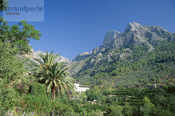 Gebirgslandschaft  Biniaraix  in der Nähe von Soller  Mallorca (Mallorca)  Balearen  Spanien  Europa