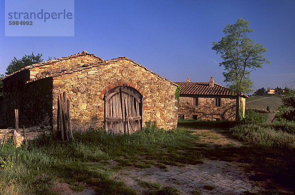 Traditionellen landwirtschaftlichen Gebäude in der Nähe von Panzano in Chianti  Chianti  Toskana  Italien  Europa