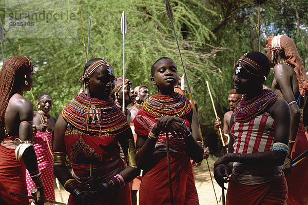 Junge Samburu Mädchen  Kenia  Ostafrika  Afrika