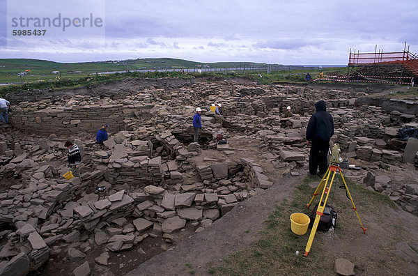 Scatness historische Stätte  die einen Zeitraum vom Neolithikum Viking Zeiten  Süden Festland  Shetland Islands  Schottland  Vereinigtes Königreich  Europa