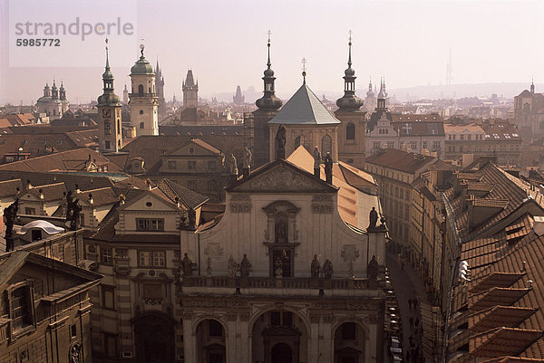 Klementinum-Dach-Ansicht  Krizovnicke Namesti  Prag  Tschechische Republik  Europa