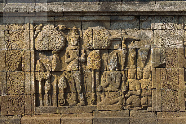 Buddhistische Tempel Borobudur  UNESCO Weltkulturerbe  Java  Indonesien  Südostasien  Asien