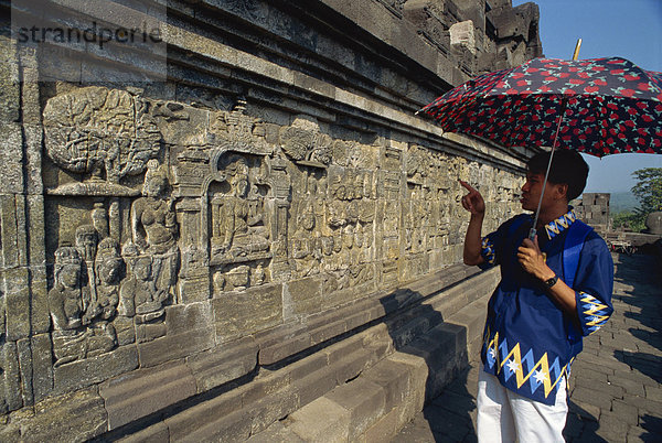 Buddhistische Tempel Borobudur  UNESCO Weltkulturerbe  Java  Indonesien  Südostasien  Asien