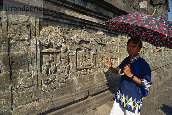 Buddhistische Tempel Borobudur  UNESCO Weltkulturerbe  Java  Indonesien  Südostasien  Asien