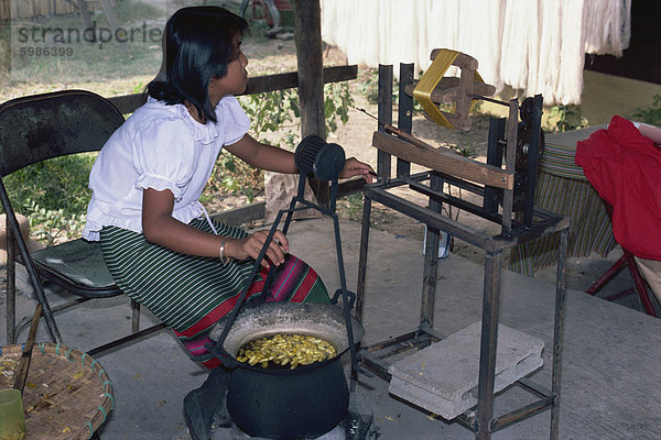 Spinnen Seide  Lampang  Thailand  Südostasien  Asien