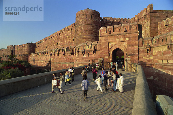 Staatliche Red Fort  UNESCO Weltkulturerbe  Agra  Uttar Pradesh  Indien  Asien