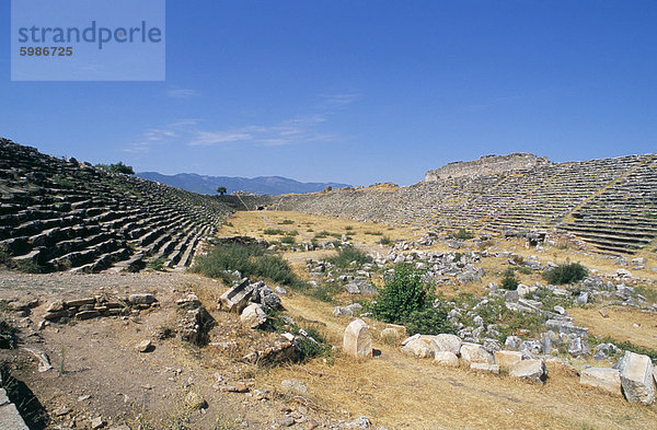 Die größte und am besten erhaltenen römischen Stadion der Welt bei der archäologischen Stätte von Aphrodisias  Anatolien  Türkei  Kleinasien  Asien