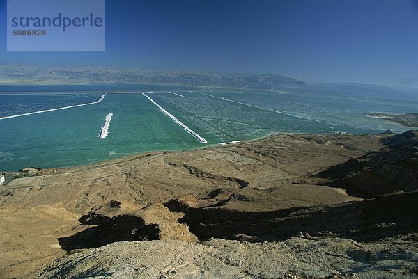 seicht übergroß Bergwerk Grube Gruben Naher Osten Israel links Speisesalz Salz