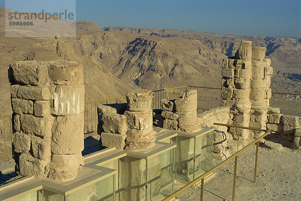 Ruine Winter Palace von König Herodes auf der Festung Masada  UNESCO Weltkulturerbe  Judean Desert  Israel  Naher Osten