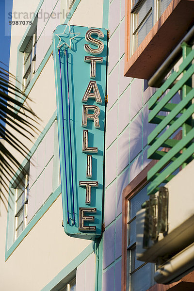 Starlite Schilder  South Beach  Miami  Florida  Vereinigte Staaten von Amerika  Nordamerika