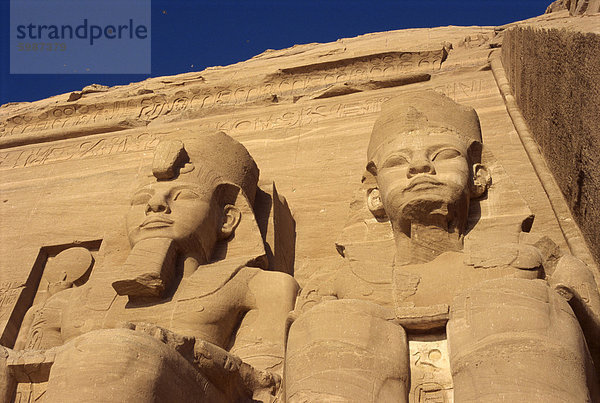 Tempel von Re-Herakhte für den Pharao Ramses II (der große)  verschoben  wenn hohe Assuan-Staudamm gebaut  UNESCO Weltkulturerbe  Abu Simbel  Ägypten  Nordafrika  Afrika