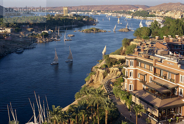 Blick aus dem neuen Hotel Katarakt des Nils bei Assuan  Ägypten  Nordafrika  Afrika