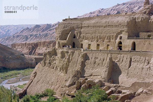 Bazilik Grotten der buddhistischen Kunst in Turfan  Xinjiang  China  Asien