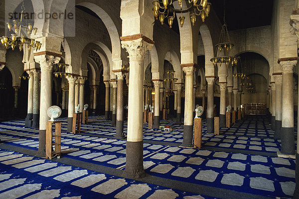 Interieur  große Moschee  Kairouan  UNESCO World Heritage Site  Tunesien  Nordafrika  Afrika