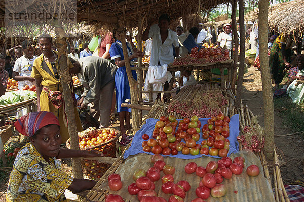 Gemüsemarkt  Virunga-Vulkane  Ostafrika  Uganda  Afrika