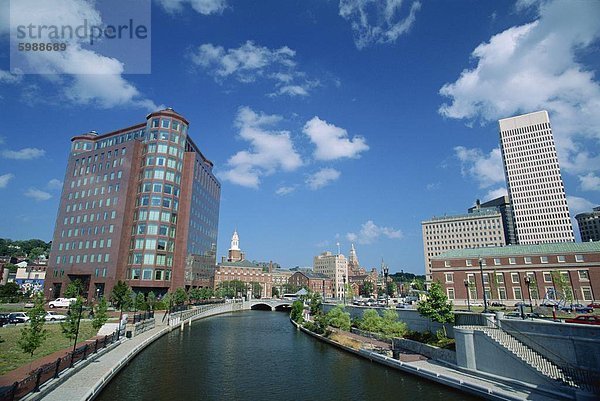 Kanal und moderne Architektur der Innenstadt umgebaut Providence  Landeshauptstadt  nach Jahren in der Flaute  Rhode Island  New England  Vereinigte Staaten von Amerika  Nordamerika