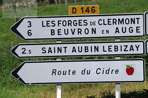 Route du Cidre (Apfelwein Route)  Auge-Tal  Normandie  Frankreich  Europa