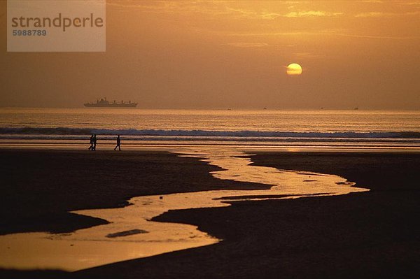 Sonnenuntergang  Strand von Agadir  Agadir  Marokko  Nordafrika  Afrika