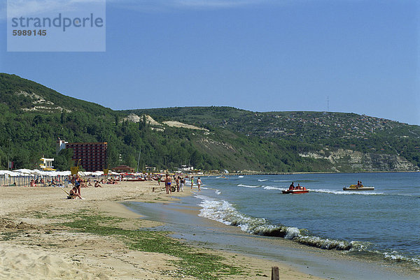 Der Strand von Albena  Blick nach Norden  Albena  Bulgarien  Europa