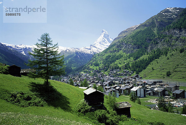 Zermatt und das Matterhorn  Schweizer Alpen  Schweiz  Europa