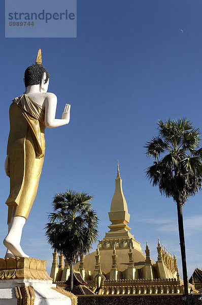 Erstellt von Luang Stupa  die größte in Laos  1566 durch König Setthathirat  Vientiane  Laos  Indochina  Südostasien  Asien