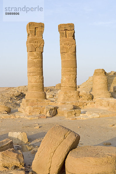 Die ständigen Spalten des Tempels der Göttin Mut am Jebel Barkal  UNESCO-Weltkulturerbe  in der Nähe von Karima  Sudan  Afrika