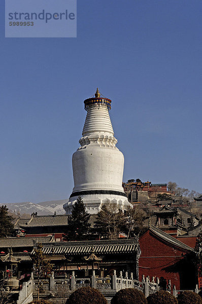 The Great White-Pagode (Da Baita)  Tayuan Tempel (Tayuan Si)  einer von Chinas ältesten buddhistischen Stätten  fünf Terrasse Mountain (Wutai Shan)  Shanxi  China  Asien
