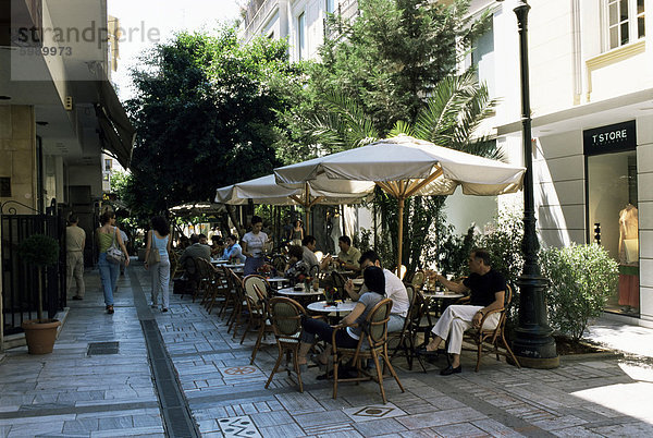 Schickes Café und Mode Shop-Bereich  Kolonaki Bezirk  Athen  Griechenland  Europa